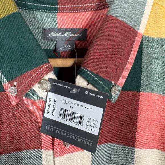 NEW! Eddie Bauer Long Sleeve Button Down Shirt Casual Plaid Fall - TXL - Picture 4 of 4